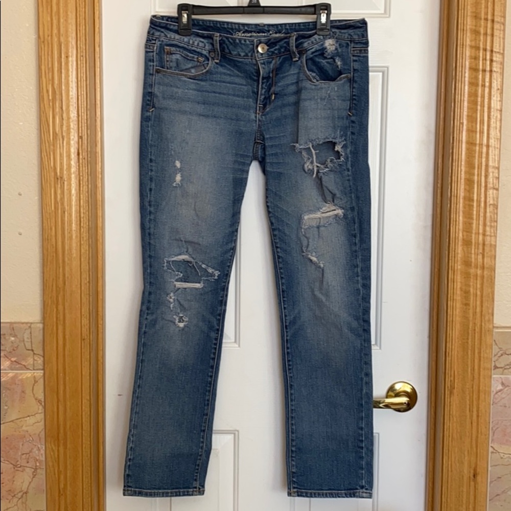 American eagle stretch distressed denim jean pants